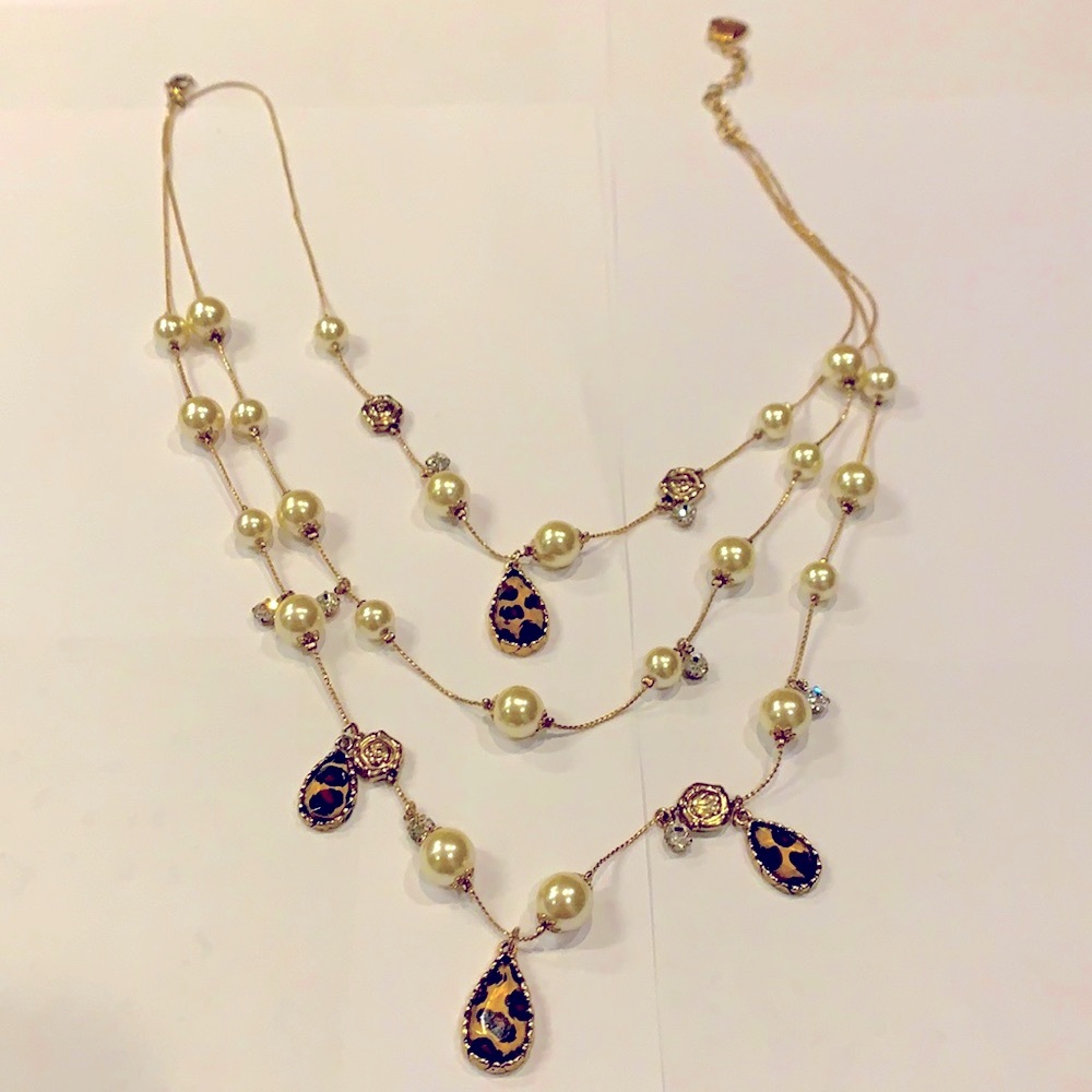 Betsey Johnson Leopard Charm Necklace